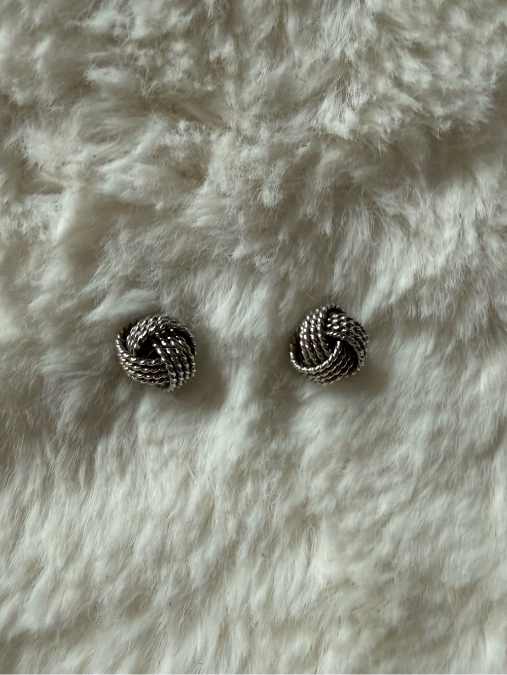 Silver Knot Stud Earrings - Classic Women's Jewelry